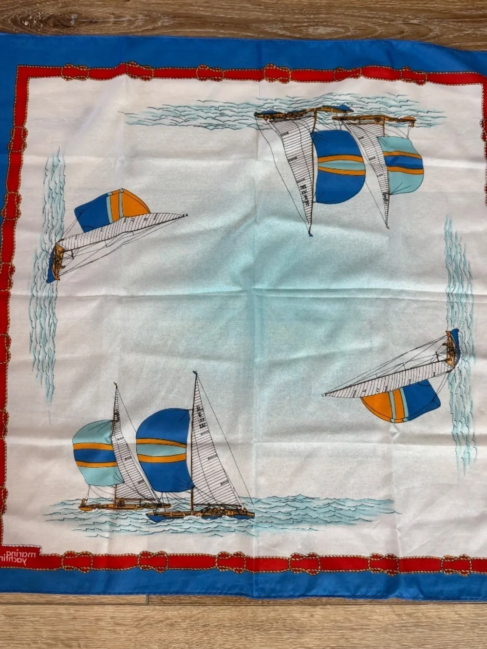 Marina Yachting Women's Square Sailboat Silk Scarf GUG